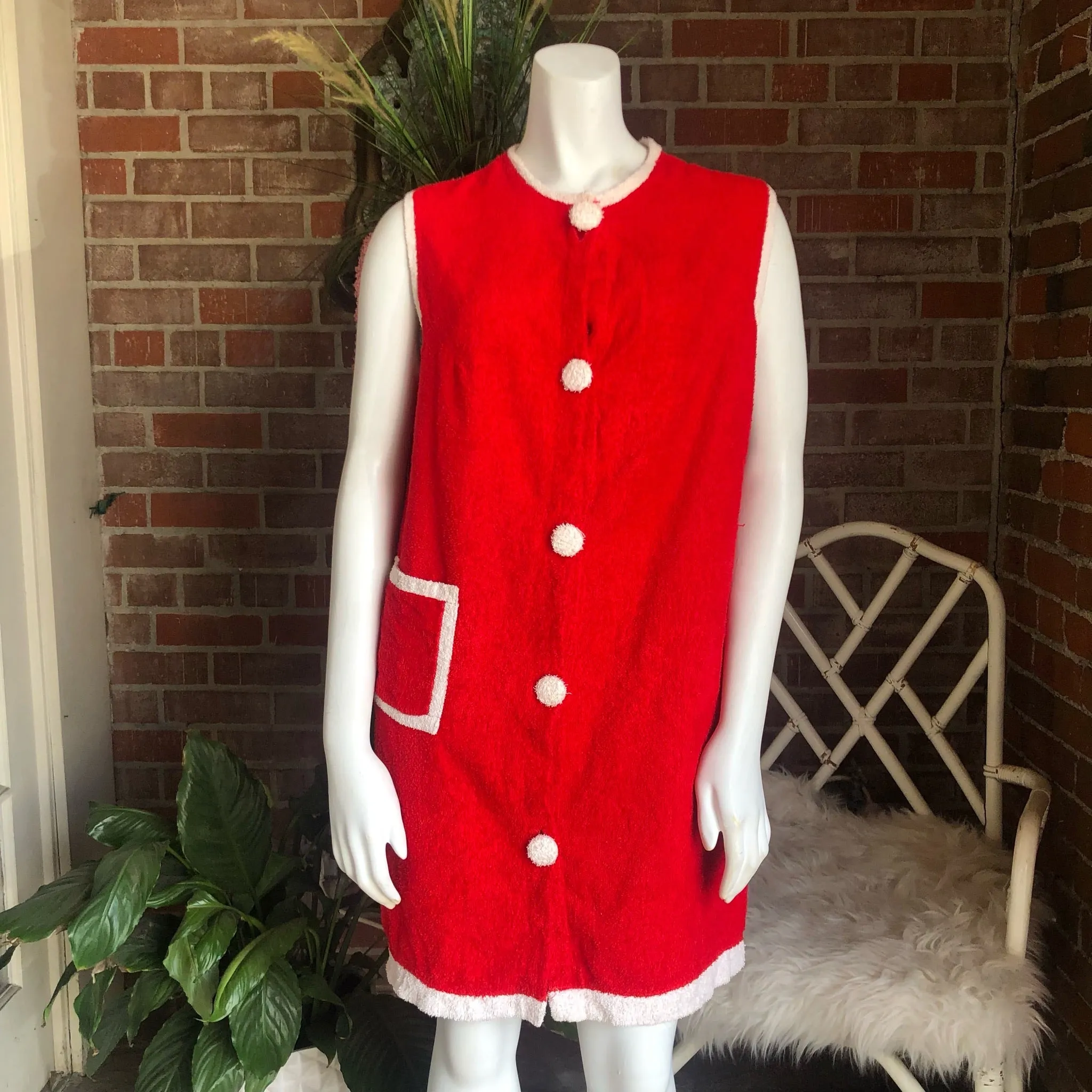 1960s Terrycloth Bathing Suit Cover Shift Dress