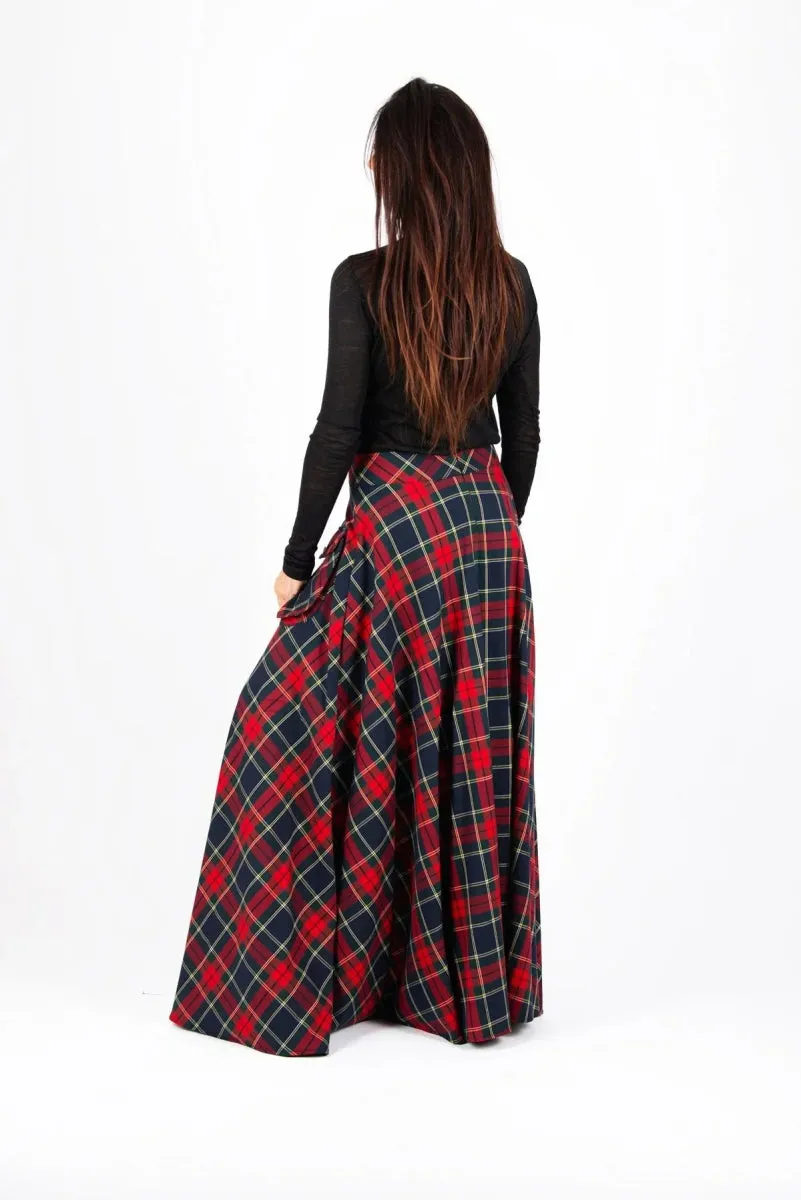 A line plaid skirt KATYA