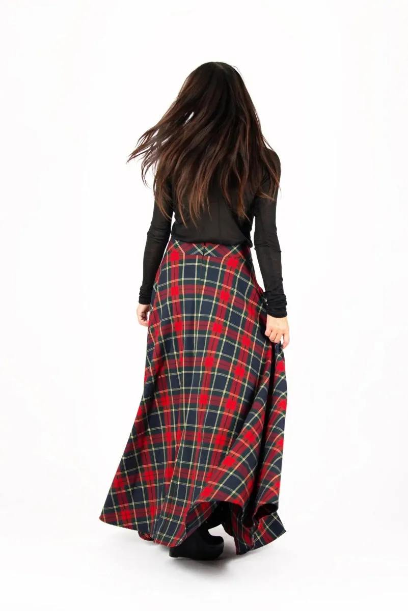 A line plaid skirt KATYA