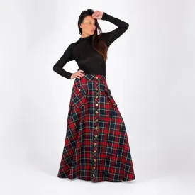 A line plaid skirt KATYA