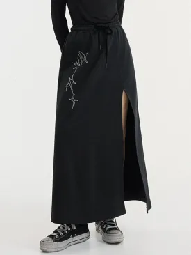 A-line Slit Long Skirt