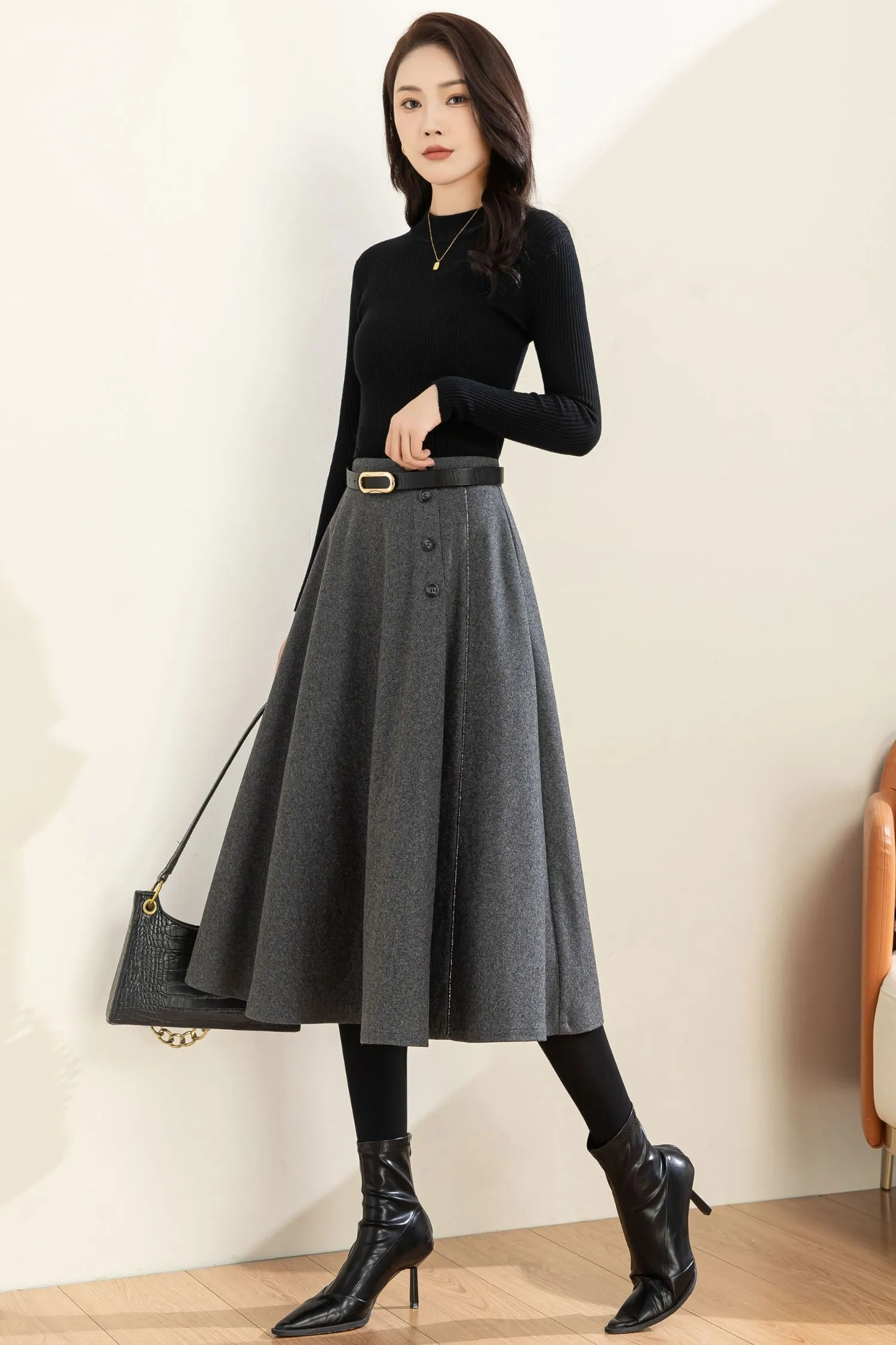 Autumn Winter A line Wool  Skirt C3601 -Size XS US2 #CK2301186