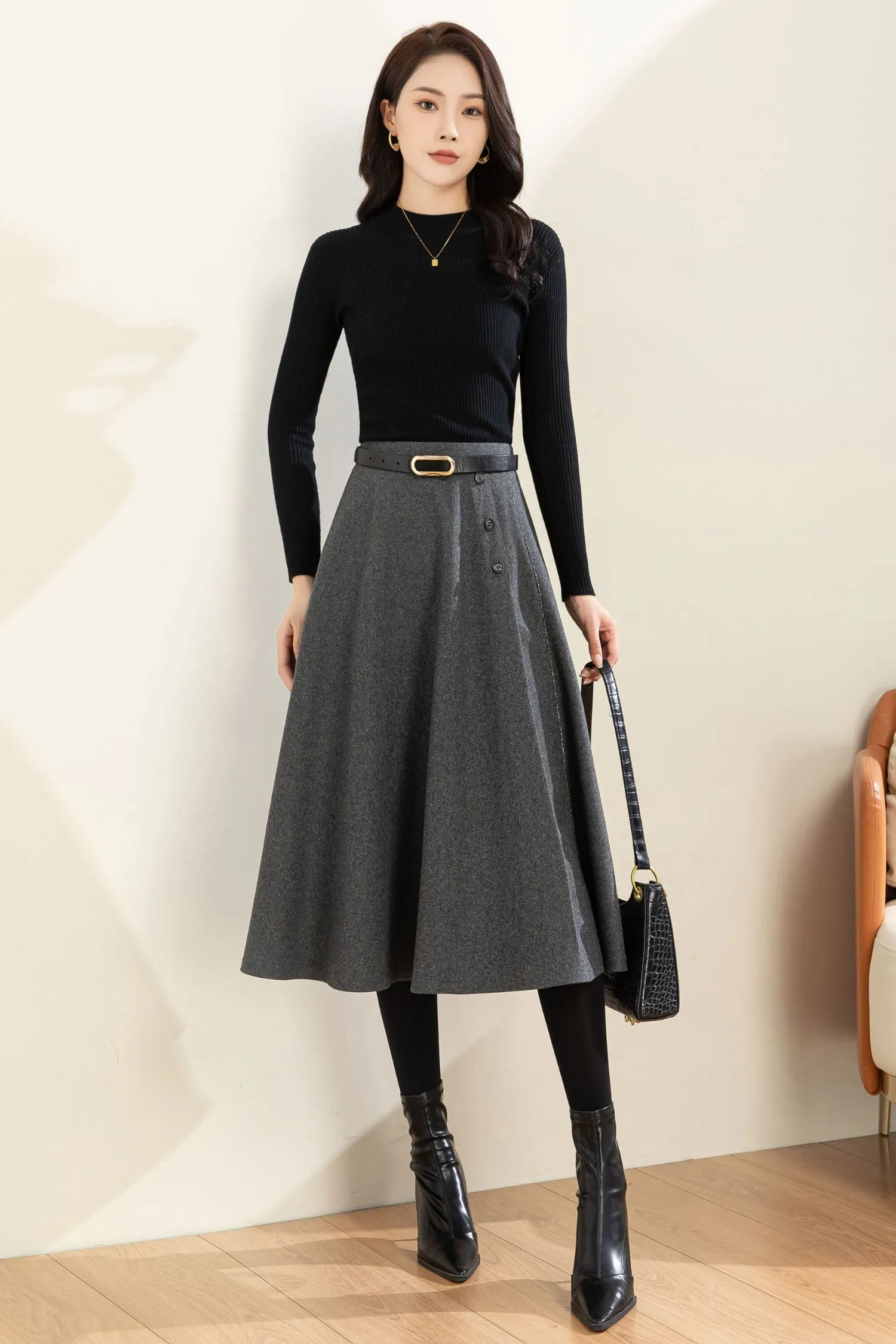 Autumn Winter A line Wool  Skirt C3601 -Size XS US2 #CK2301186