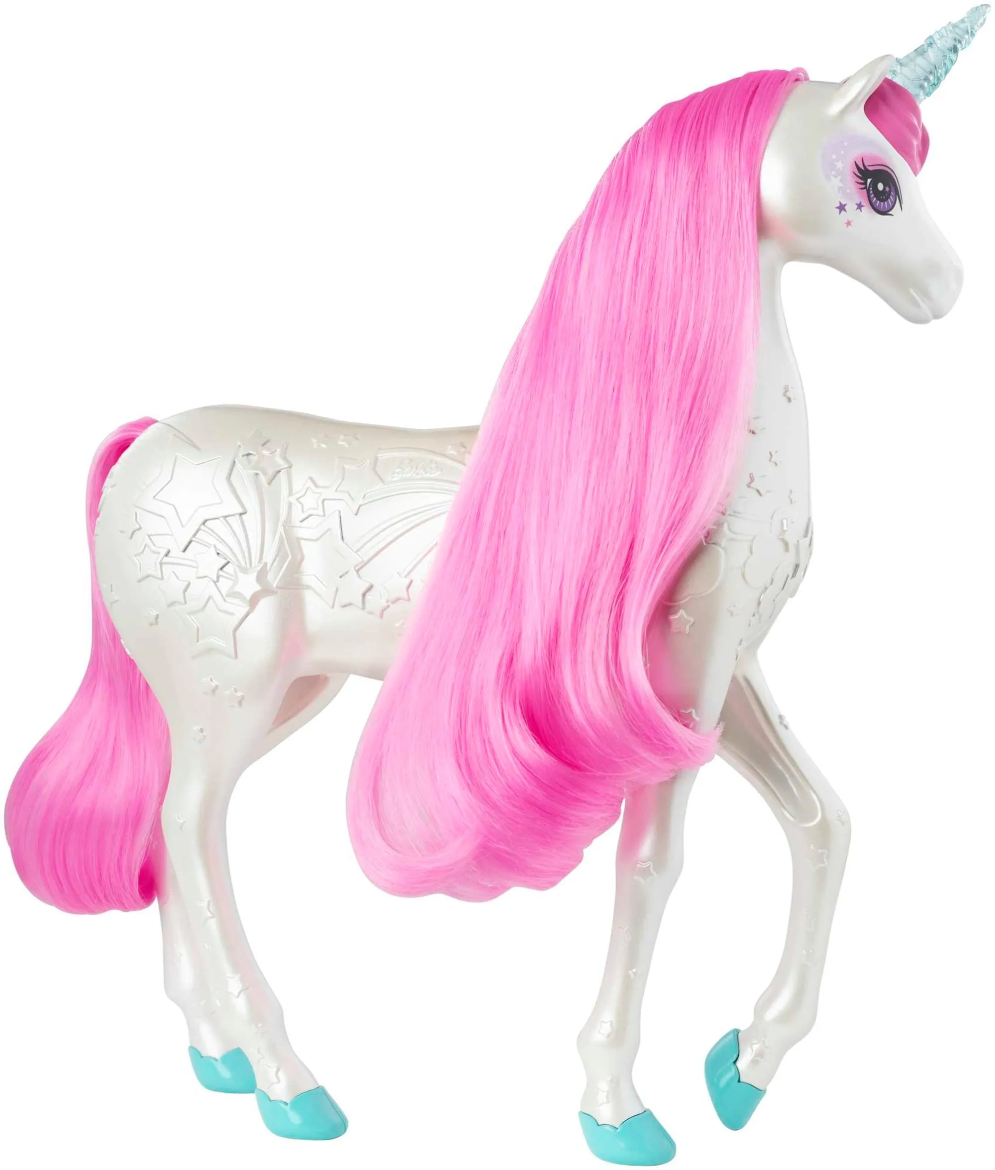 Barbie Dreamtopia Brush ‘n Sparkle Unicorn With Lights And Sounds, White With Pink Mane And Tail