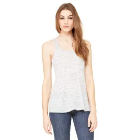 Bella   Canvas Women's White Marble Flowy Racerback Tank