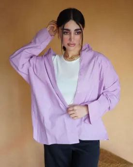 Button Up Lavender Oversized Shirt