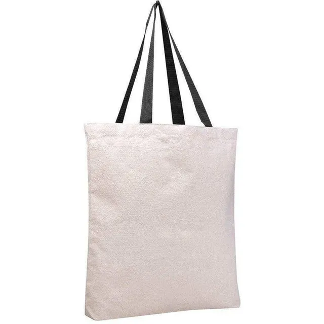 Canvas Tote Bags With Color Handles And Bottom Gusse