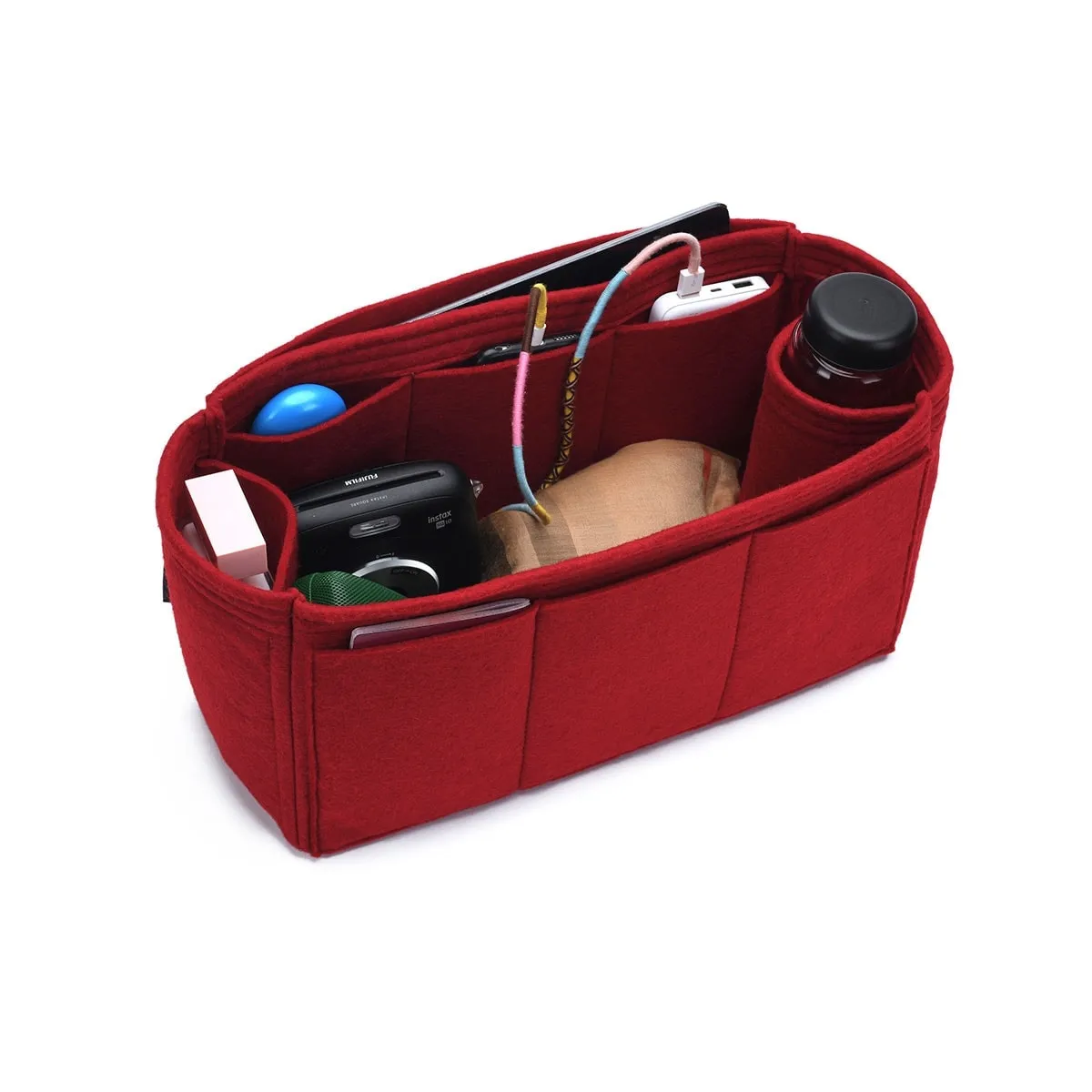 Chanel Deauville Canvas Tote Organizer Insert, Bag Organizer with Single Bottle Holder and Exterior Pockets