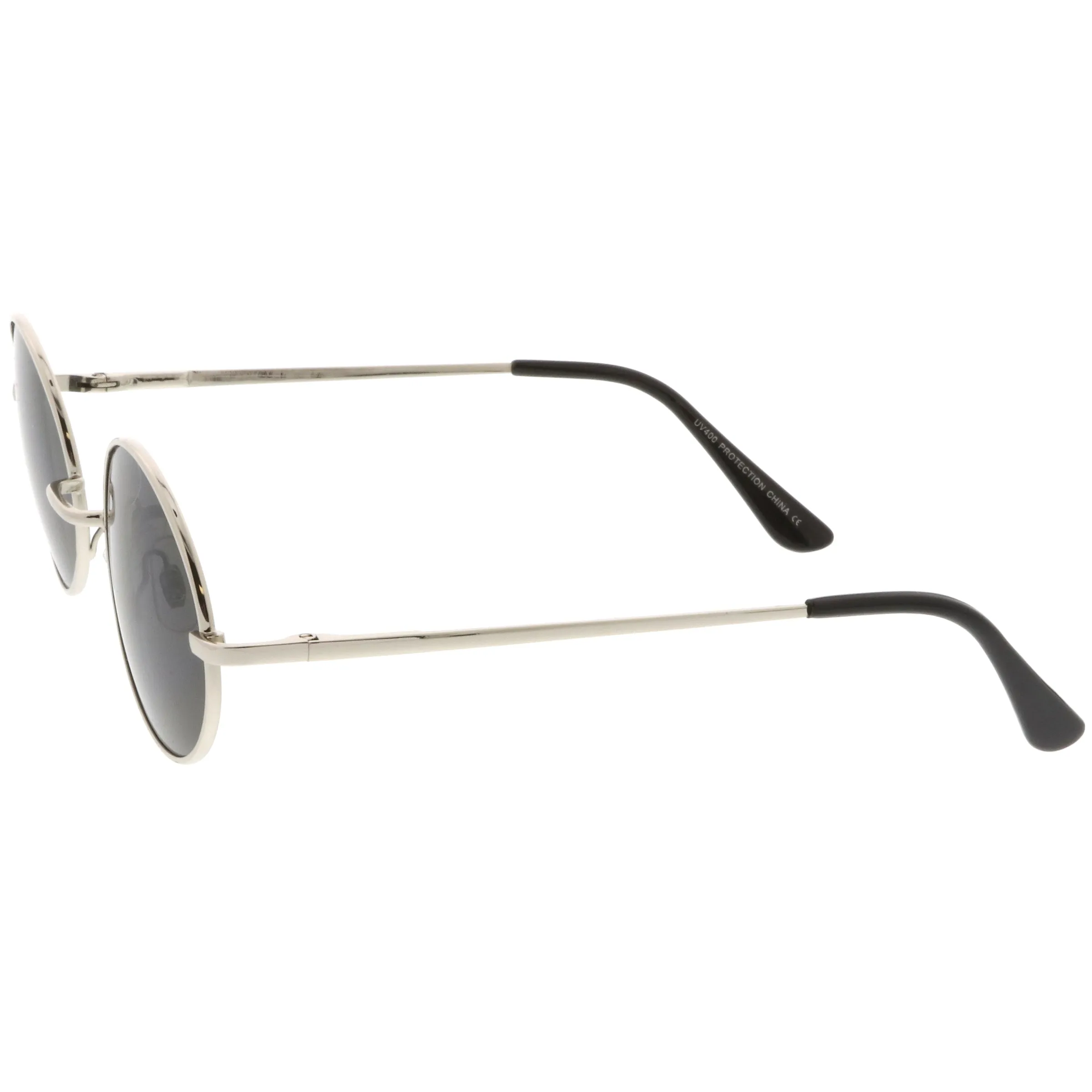 Classic Retro 90's Round Oval Flat Lens Metal Sunglasses C138
