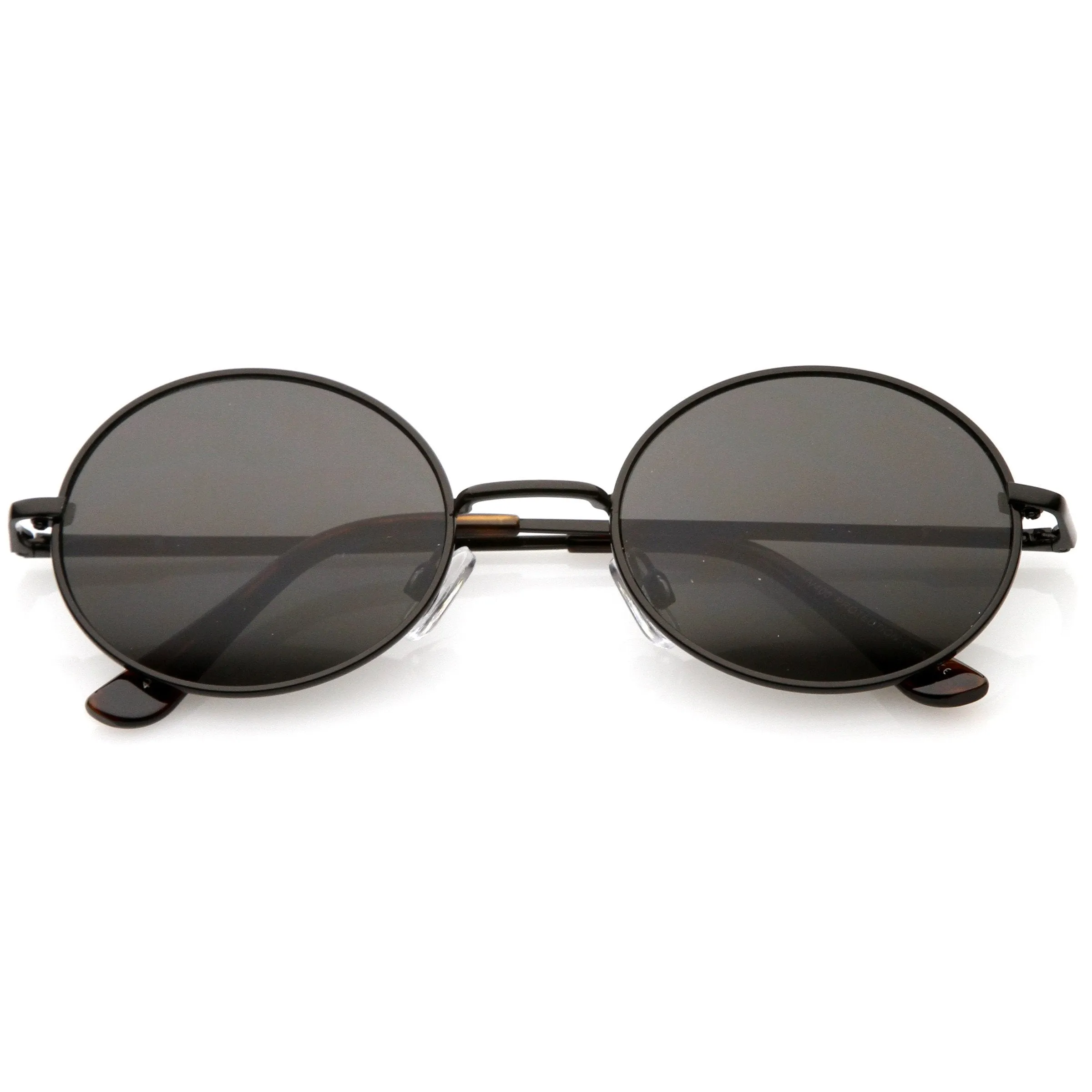 Classic Retro 90's Round Oval Flat Lens Metal Sunglasses C138