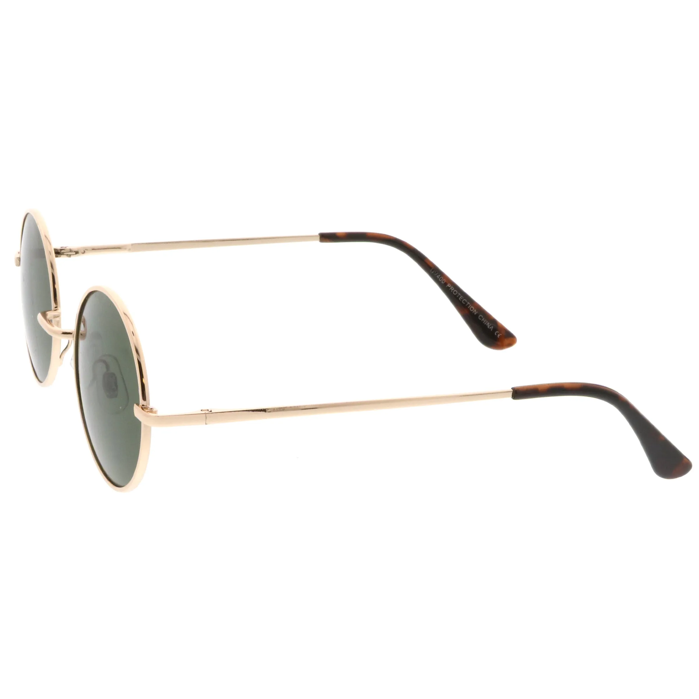 Classic Retro 90's Round Oval Flat Lens Metal Sunglasses C138