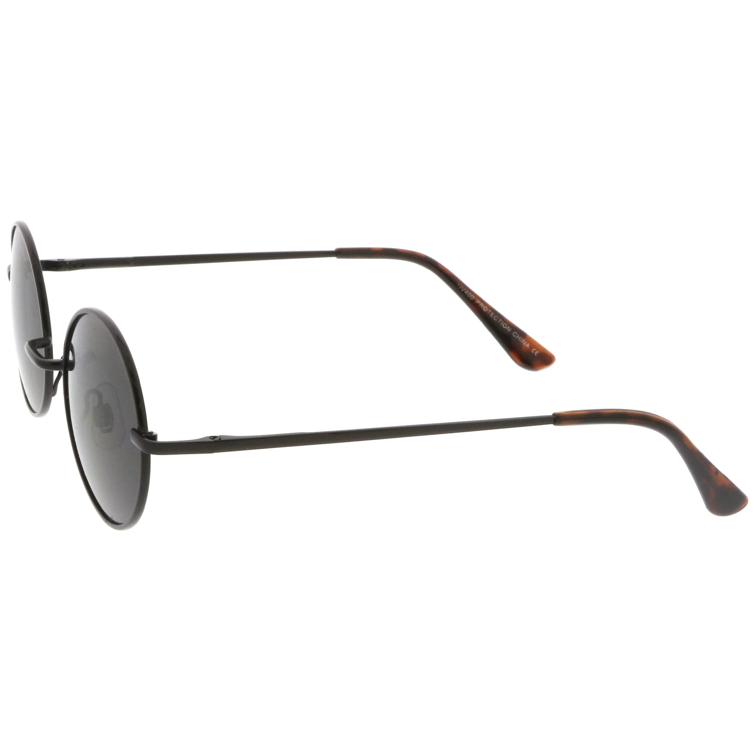 Classic Retro 90's Round Oval Flat Lens Metal Sunglasses C138