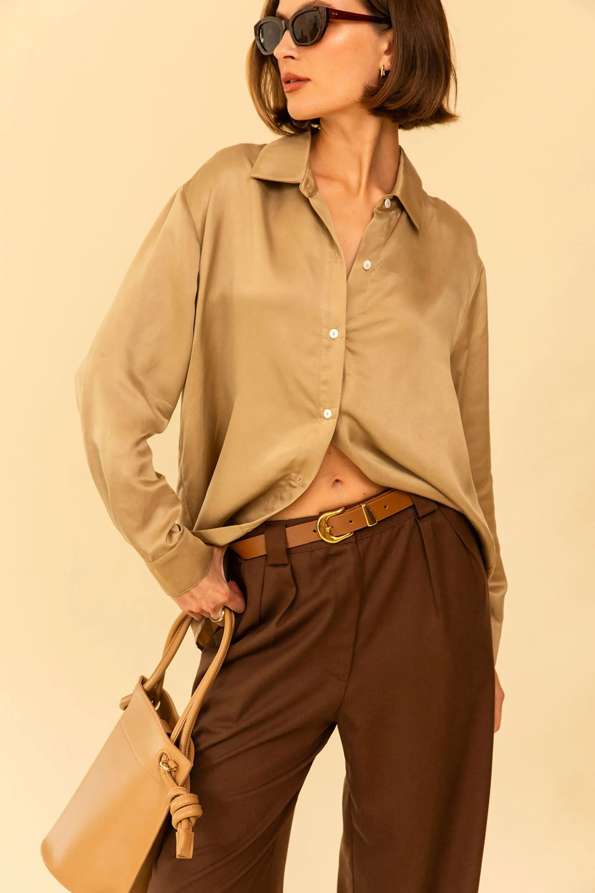 Denise Top in Gold Silky