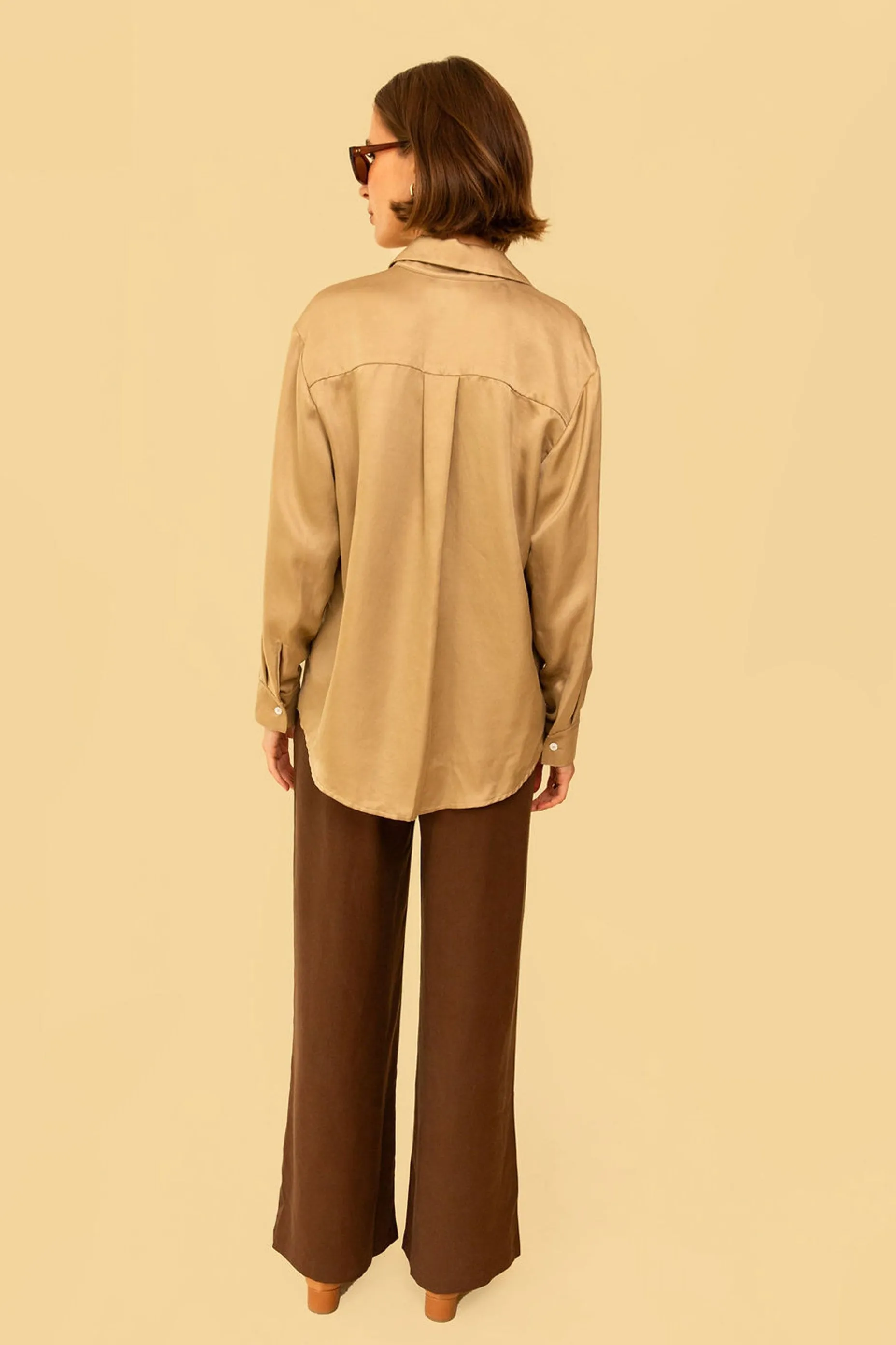 Denise Top in Gold Silky