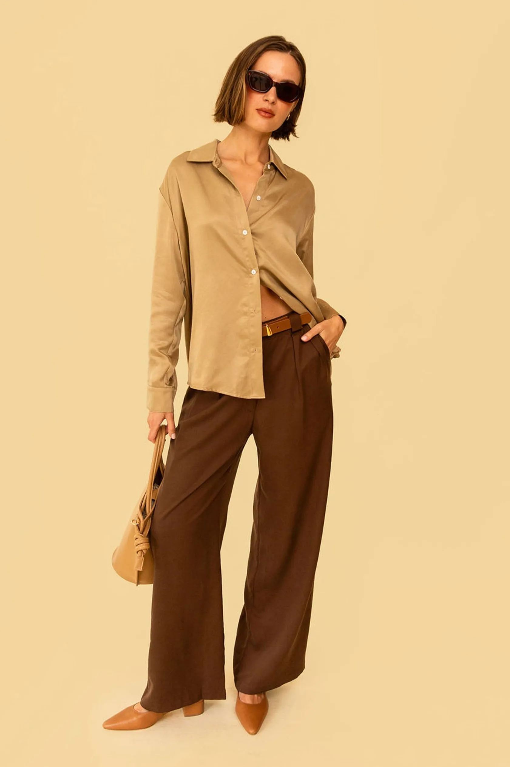 Denise Top in Gold Silky