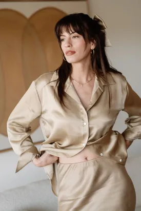 Denise Top in Gold Silky