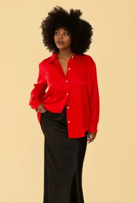 Denise Top in Red Silky