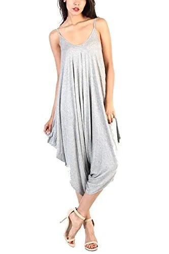 Fashion Secrets Solid Women Harem Overall Summer Jumpsuit Romper