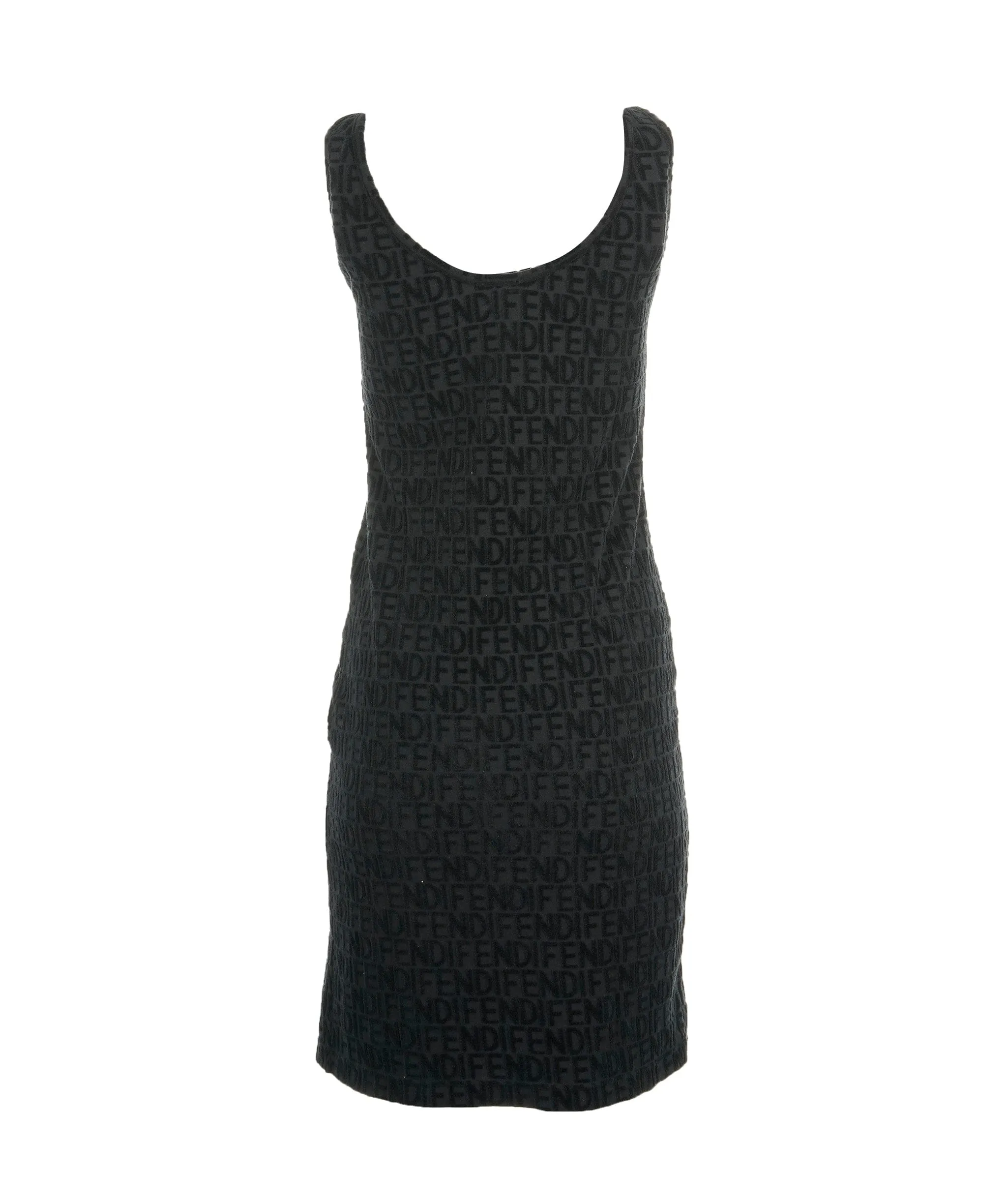 Fendi Logo Terrycloth Dress Black ASL8310