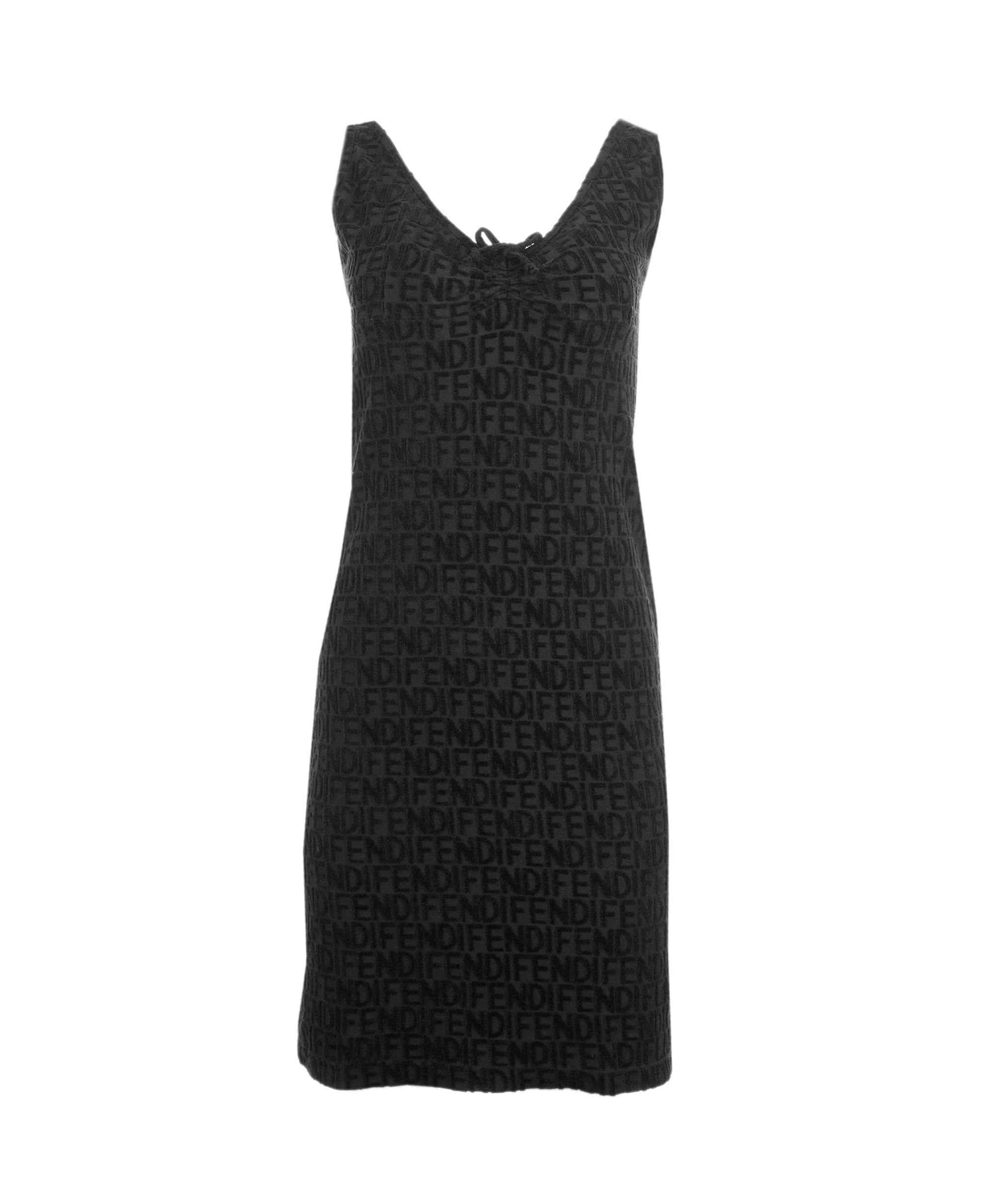 Fendi Logo Terrycloth Dress Black ASL8310