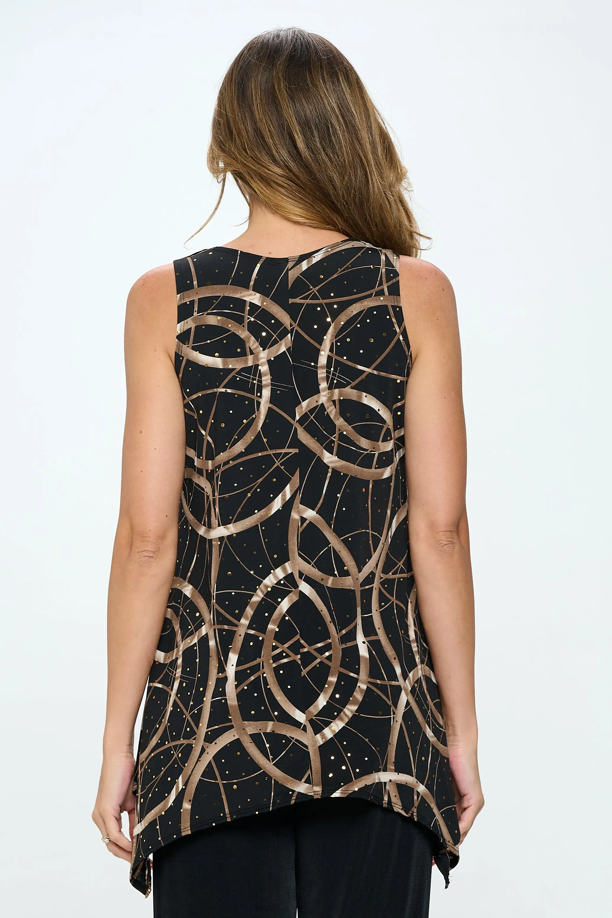 Glitter Side Drop Tank Tunic Sleeveless Glitter-2057GL-TRP1-G008