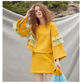 JAM PRINCESS MINI A LINE SKIRT IN YELLOW