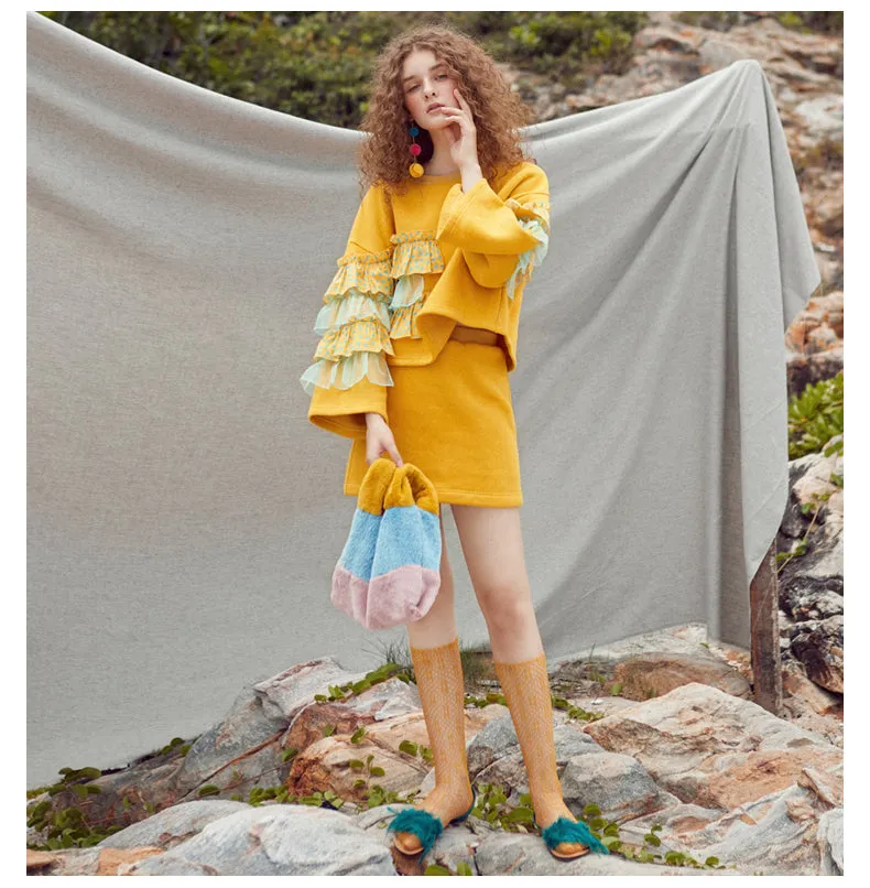 JAM PRINCESS MINI A LINE SKIRT IN YELLOW
