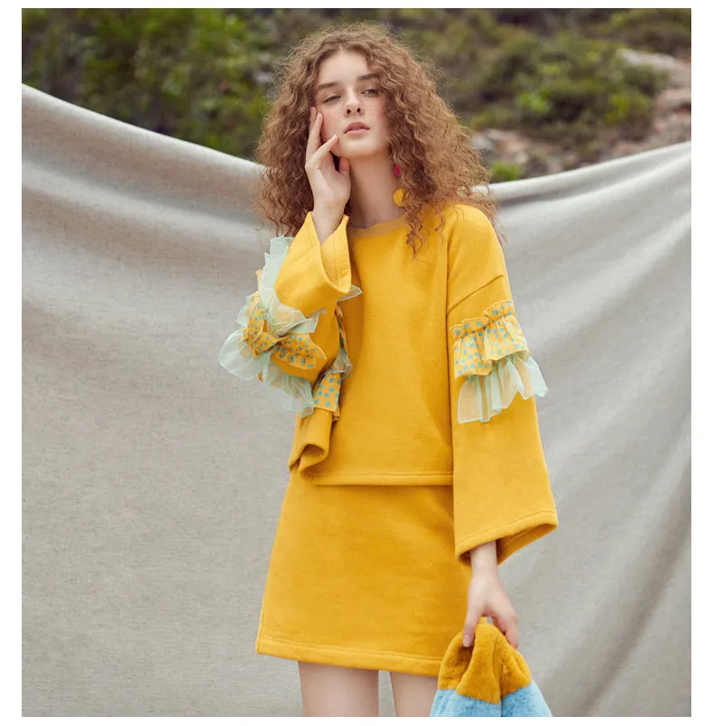 JAM PRINCESS MINI A LINE SKIRT IN YELLOW