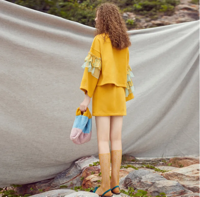 JAM PRINCESS MINI A LINE SKIRT IN YELLOW