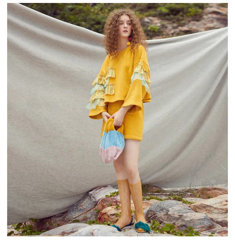JAM PRINCESS MINI A LINE SKIRT IN YELLOW