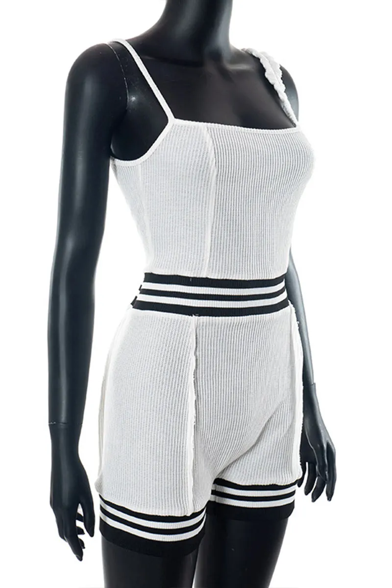 JD1010 Ribbed Cami Romper