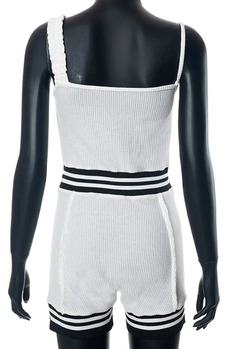 JD1010 Ribbed Cami Romper