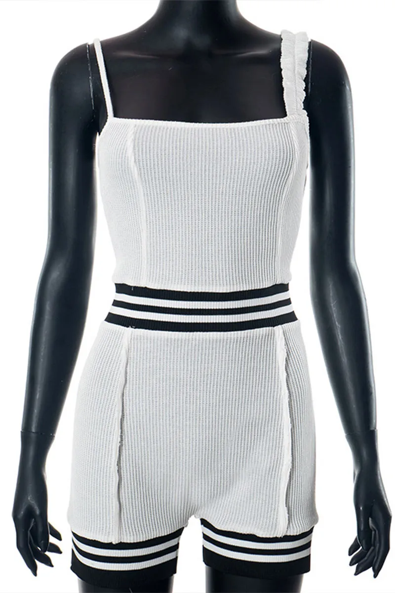JD1010 Ribbed Cami Romper