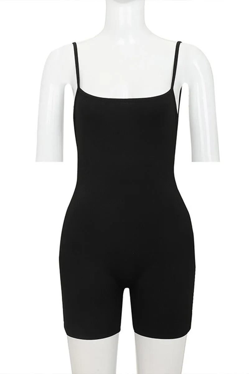 JD608 Sexy Ribbed Backless Romper