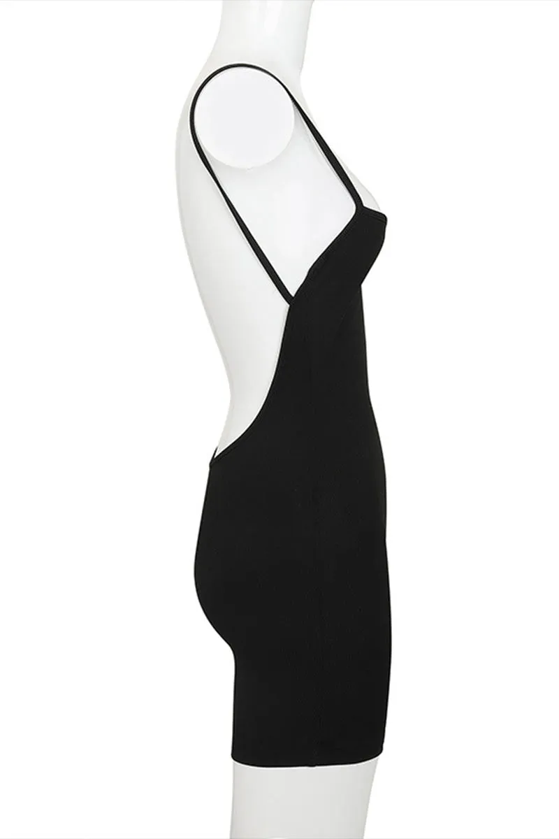 JD608 Sexy Ribbed Backless Romper