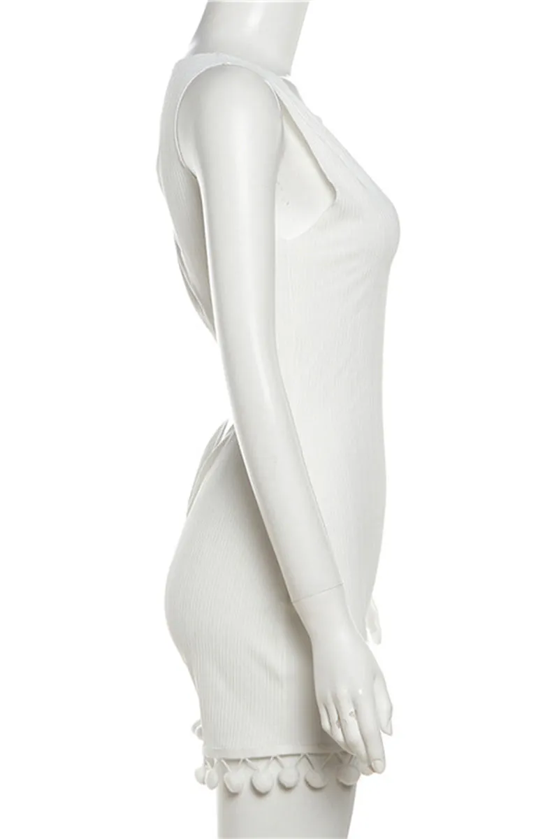 JF652 Plunging Backless Cutout Romper