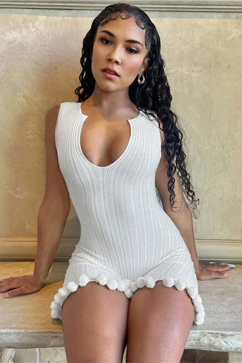 JF652 Plunging Backless Cutout Romper
