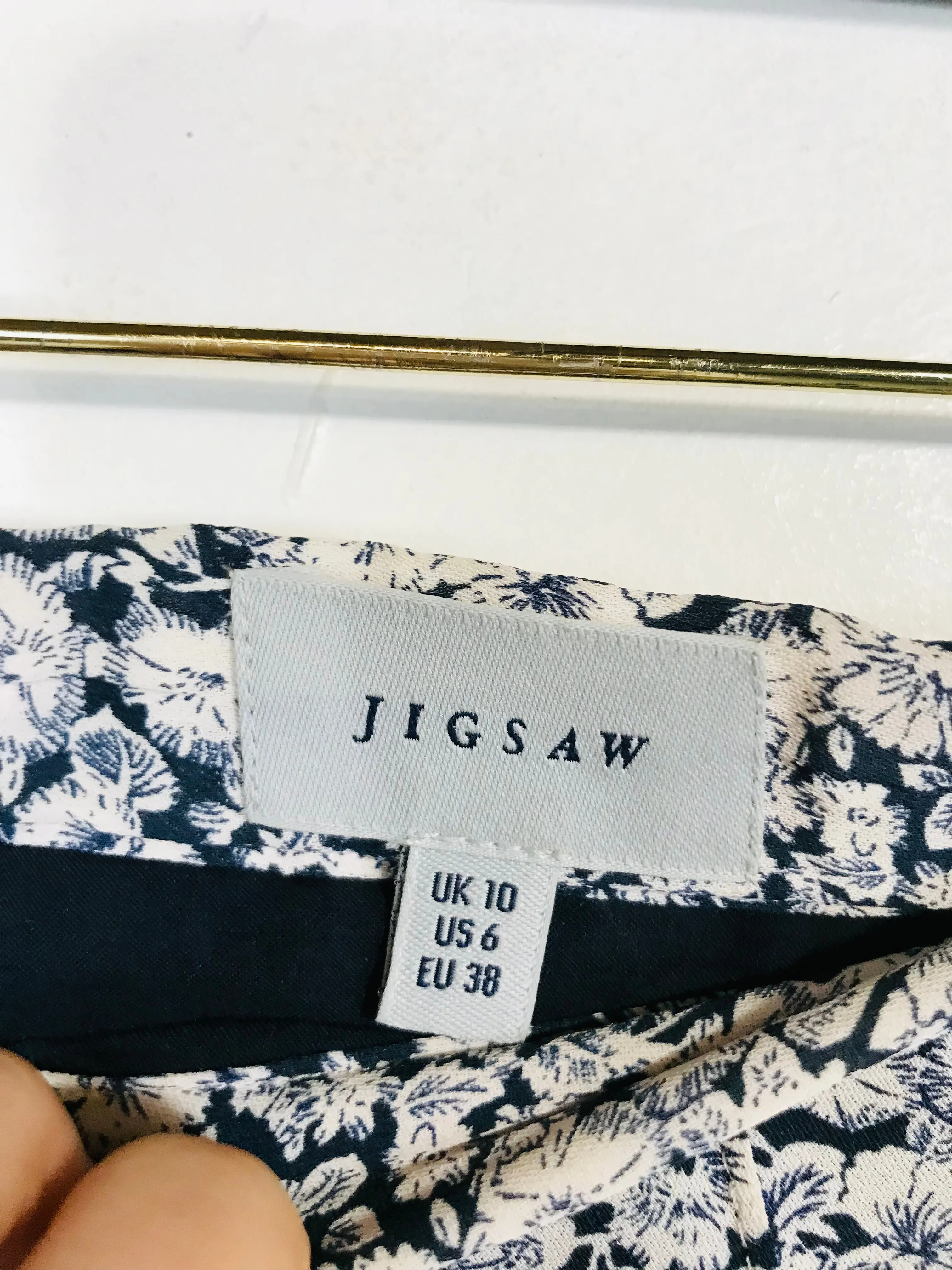 Jigsaw Women's Floral A-Line Skirt | UK10 | White