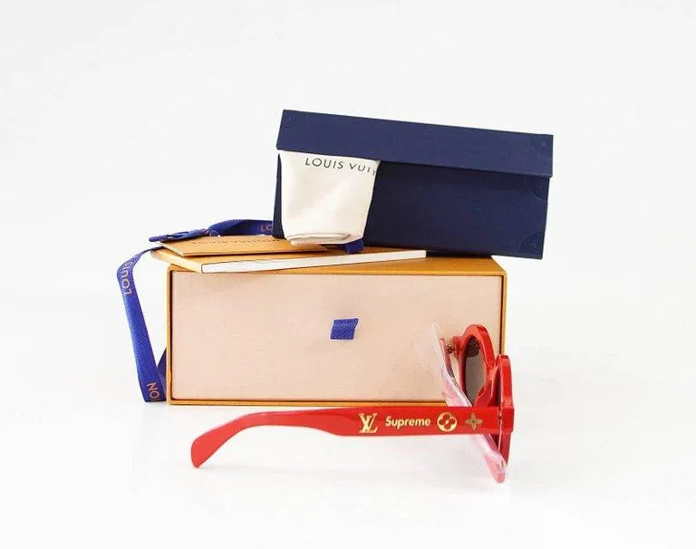 Louis Vuitton Supreme X Ltd Ed Round Red Downtown Sunglasses