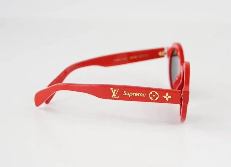 Louis Vuitton Supreme X Ltd Ed Round Red Downtown Sunglasses