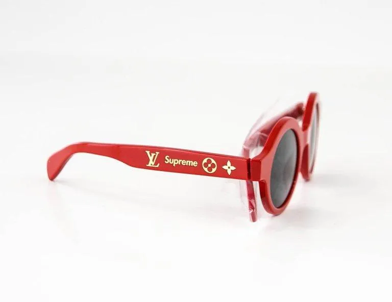 Louis Vuitton Supreme X Ltd Ed Round Red Downtown Sunglasses