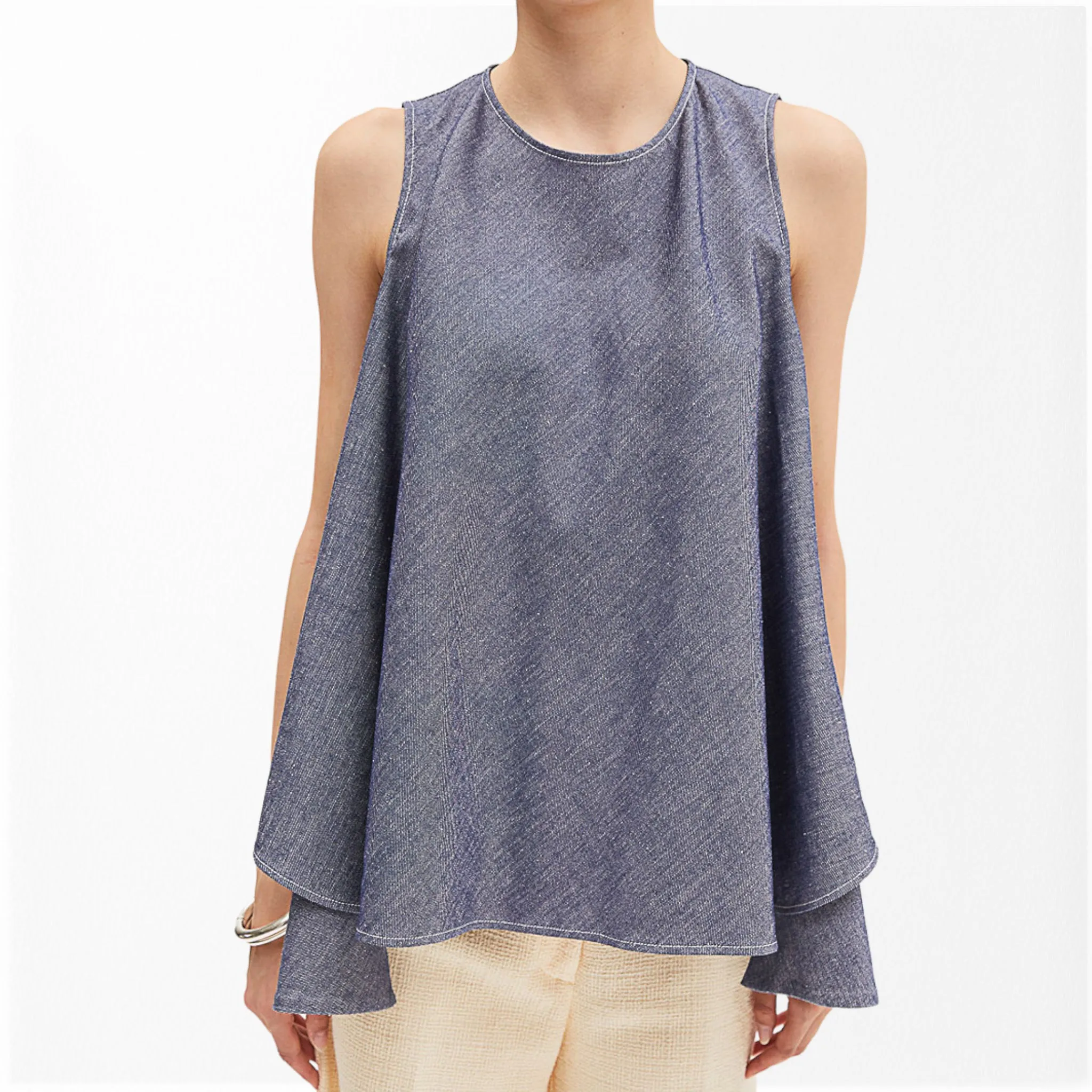MEIMEJ - SLEEVELESS DENIM TUNIC