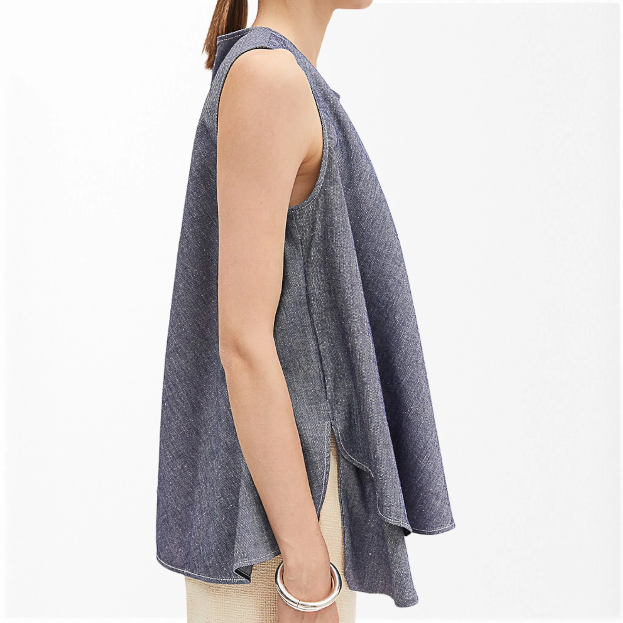 MEIMEJ - SLEEVELESS DENIM TUNIC