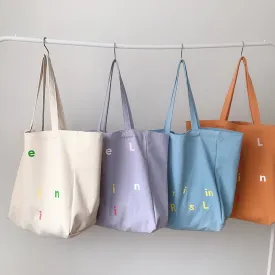 Minimalist Classic Letter large Capacity Canvas Tote bag- Vintage Tote bag-Womens Tote bag- Tote Bag-Gift For Her