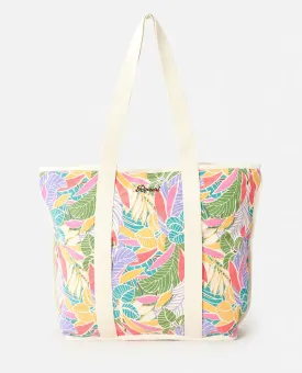 Mixed Canvas 31L Tote Bag in Dark Chocolate