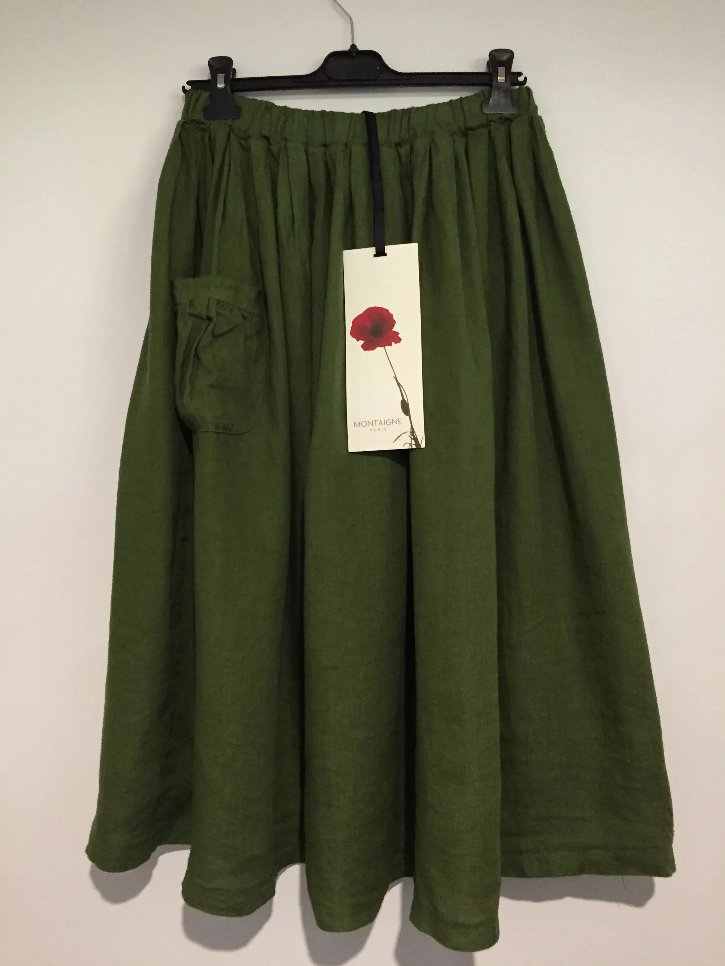 Montaigne Gathered full skirt with front pocket