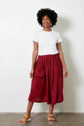 Montaigne Gathered full skirt with front pocket