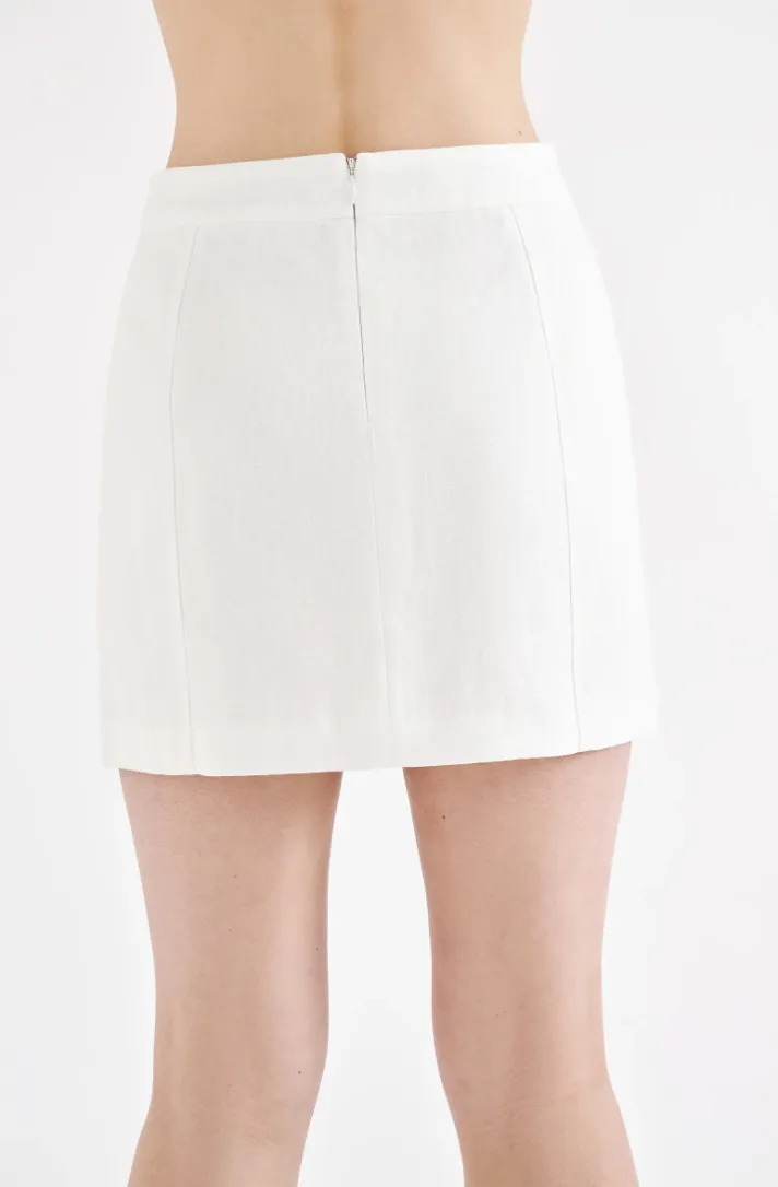 Nude Lucy - Clio Linen Mini Skirt (White)