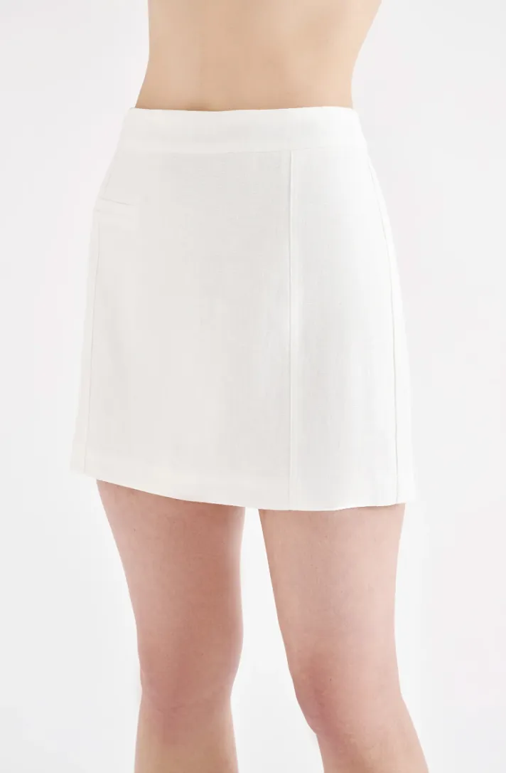 Nude Lucy - Clio Linen Mini Skirt (White)