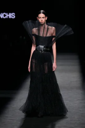 Off-The-Shoulder Tulle A-line Dress
